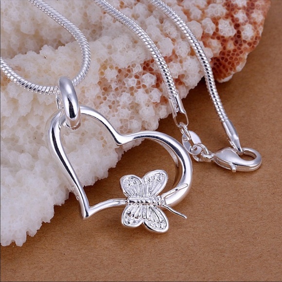 Jewelry - STERLING SILVER BUTTERFLY HEART